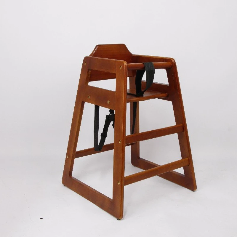 Customized Color Commercial Grade Stack-able High Quality Solid Wood children baby high chair For Restaurant Home Use