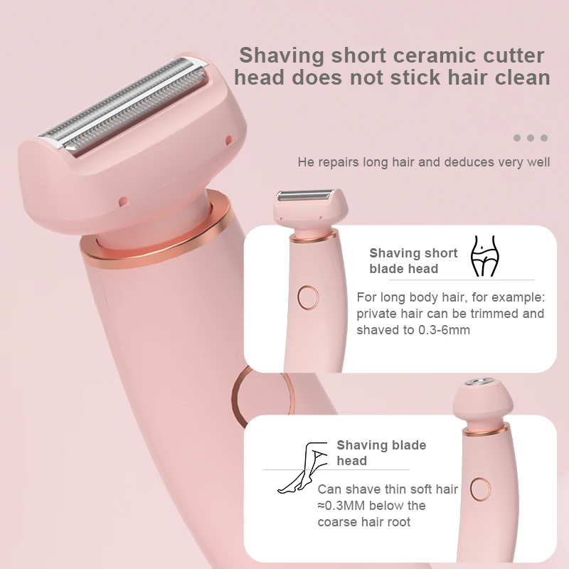 Hair Removal Device Waterproof Wet & Dry Cordless Razor Rechargeable Hair Removal Kit Beauty Lady Electric Shaver