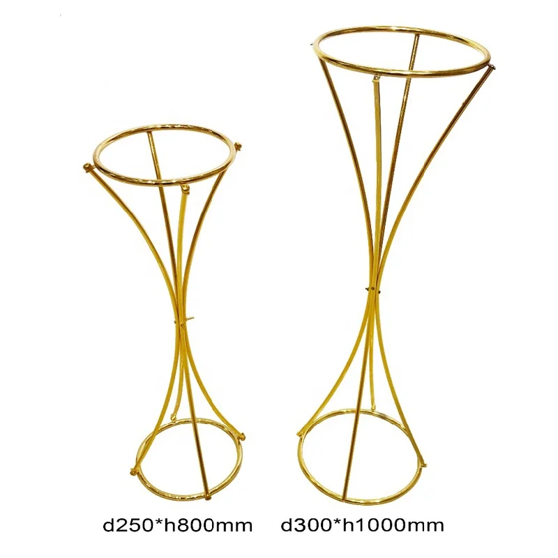 Wedding Plating Tall Gold Metal Iron Centerpiece Flower Stand for Wedding Decoration Table Centerpiece