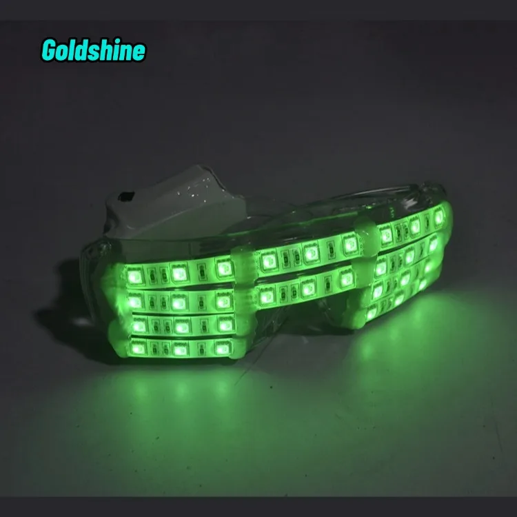 High Quality Custom Full Color LED Pixel Laser Goggles Light up DJ Sunglasses for Rave Costume Party Decor Halloween Occasion