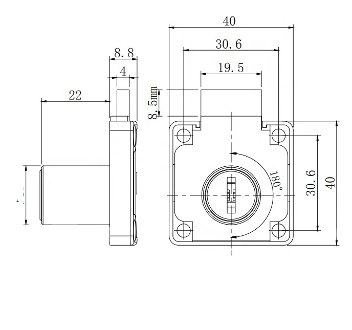 Custom modern furniture brass key baby safety drawer lock