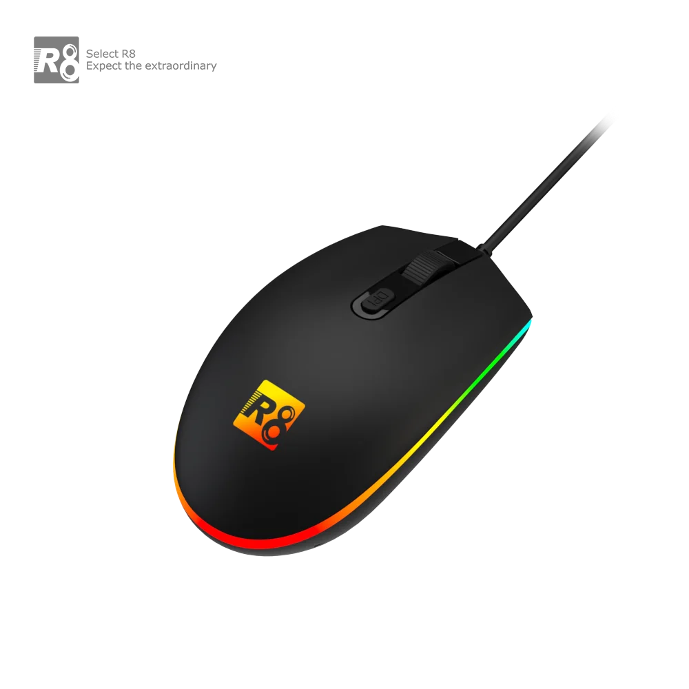 Wholesale New in 4D Wired Ergonomic Optical Mouse with Rainbow led with breath