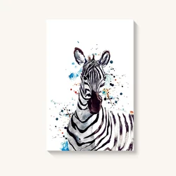 modern animal wall art black and white watercolor horse oil painting zebra handmade canvas prints