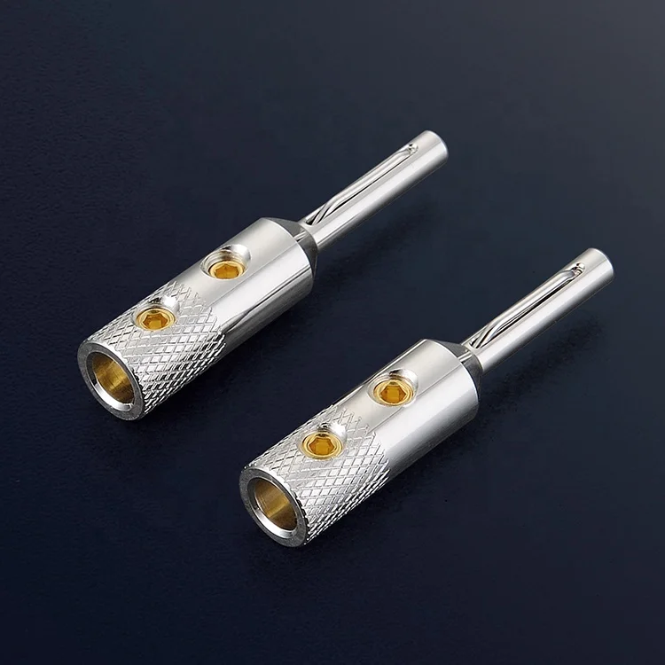 Viborg VB401R 4pcs/box Pure Copper Rhodium Plated Banana Plug for Hifi Speaker Cable