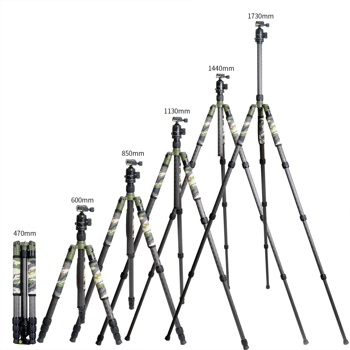 High Quality Outdoor  Retractable Portable Heavy Duty Twist Lock Tripod Carbon Fiber 1730MM