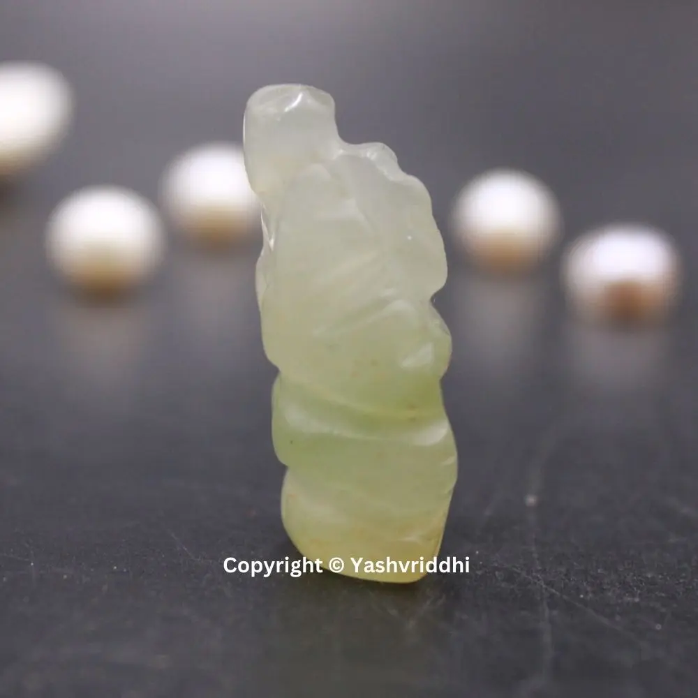 Handcrafted Green Aventurine Ganesha Crystal Figurine Religious Style Lord Ganesha Idol for Gifts Made from Metal