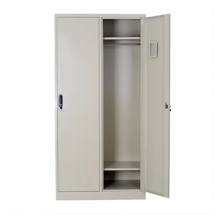 Hot Sale Metal Wardrobe Closet 2 Door Steel Storage Cabinet Wardrobe With Hanging Rod