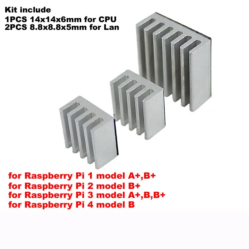 Custom Copper Mini PC Raspberry Pi 4 3 2 1 Model B A Plus Processor RAM Memory Lan Chip Heat sink Cooling