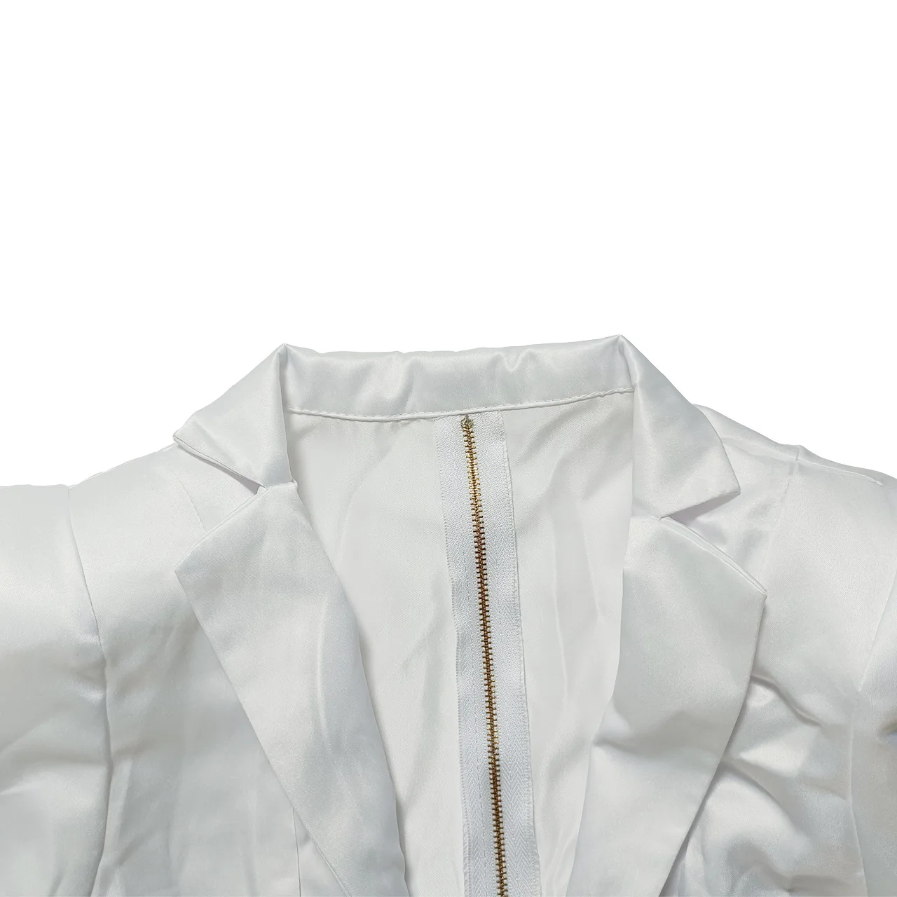 Elegant White Beaded Tassels V Neck Long Sleeve Blazer Mini Party Dress