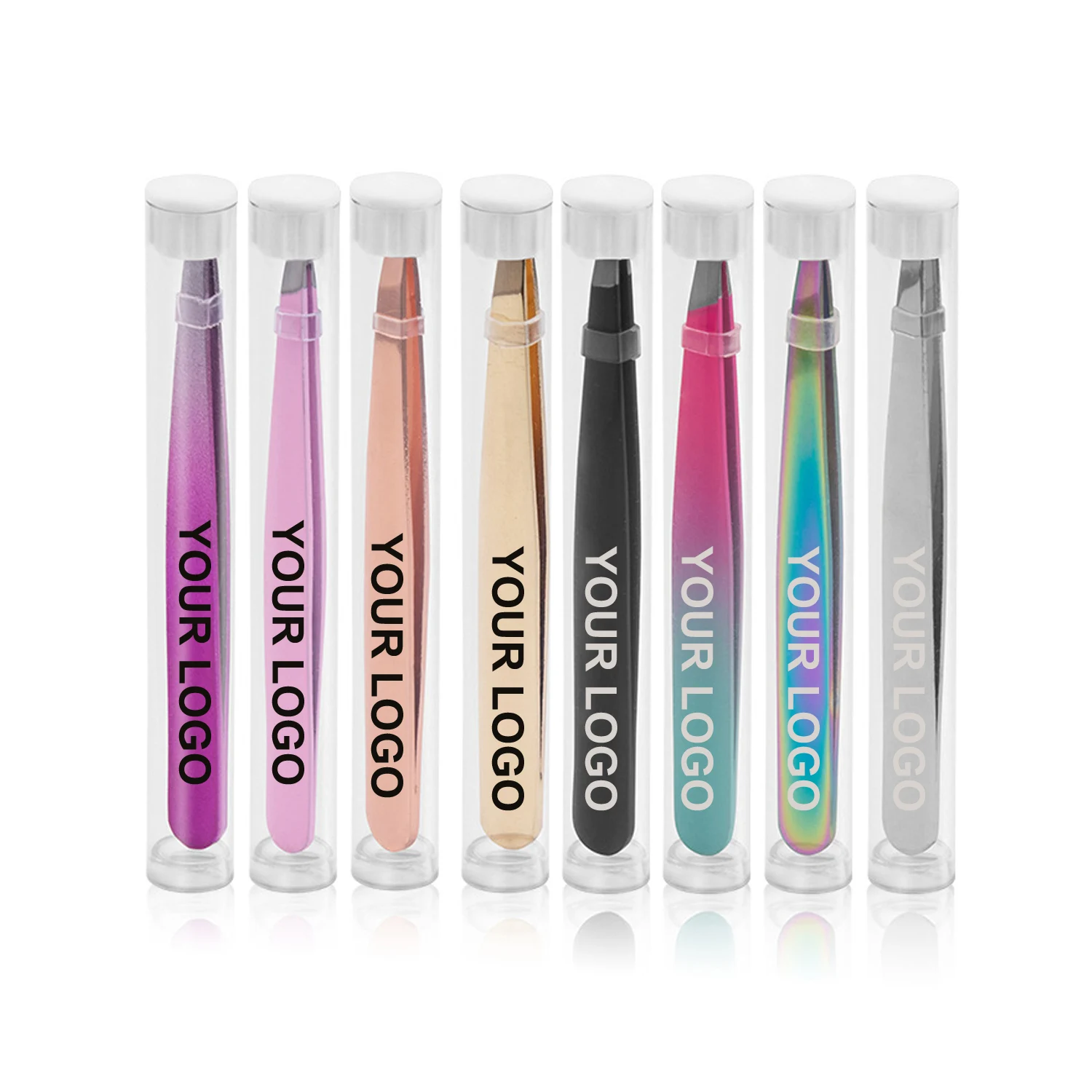 2024 Gold tweezers Eyebrow set best rose gold Slant eyebrow tweezers Stainless steel Hair Removal eyebrow tweezers private label