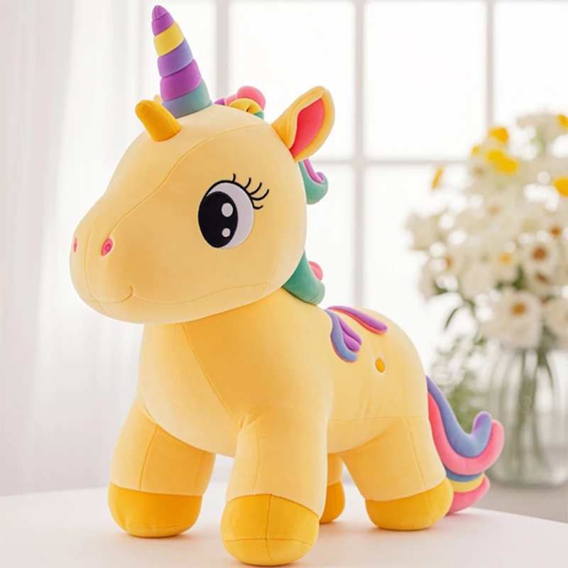New Design Rainbow Unicorn Animal Stuffed Animal Toys Children Toys Interactive Walking Unicorn Sitting for Kids Plush Toy
