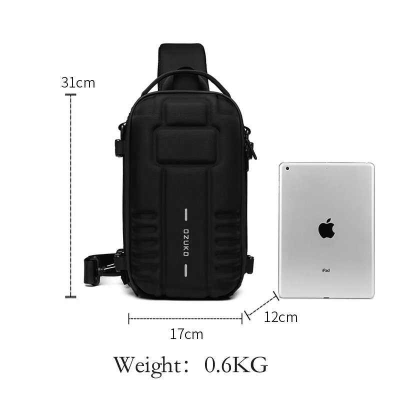 Ozuko 9565 New Arrival Tactical Sling Bag For Men Original Design Tripod Trendy Waterproof Crossbody Camera Sling Bag
