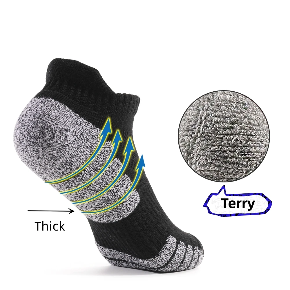 Sport Ankle Socks Athletic Low-cut Thick Knit Half cushion Socks Outdoor Fitness Breathable Wear-resistant Warm Socks