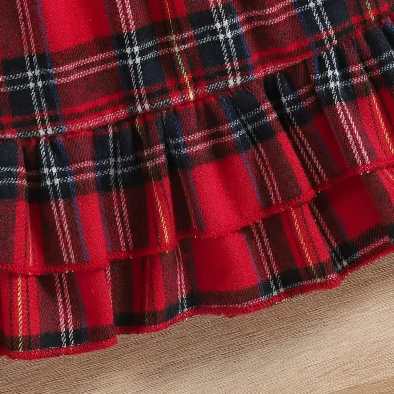 Hotsale Girl Christmas Dresses Red Fashion Belted V-neck Plaid Dress For Kids Girl Clothes Spring Fall Baby Dresses