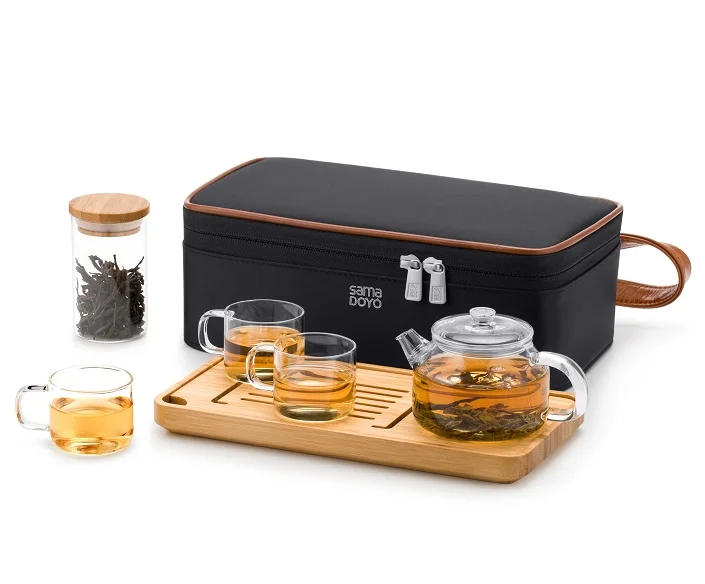 Wholesale Modern Style Infuser Kettle Set Transparent Glass Infusion Teapot Tea Pot Set with Infuser for Travelling