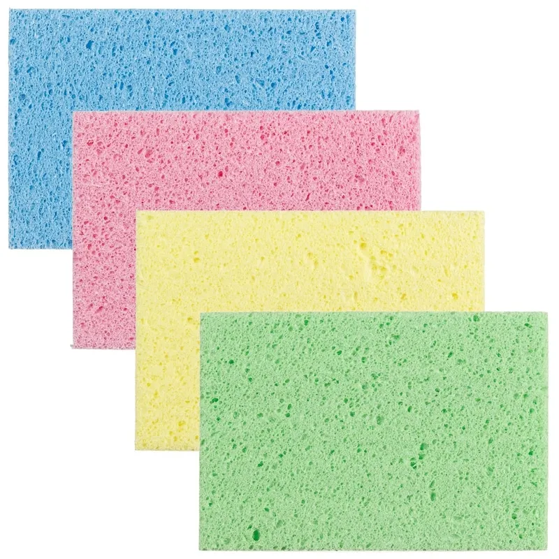 
100% Natural Colorful Cellulose Kitchen Scrub Multi-use Dishwashing Sponge 
