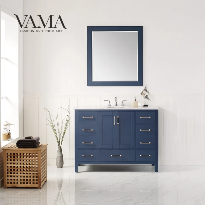 VAMA 48 дюймов оптовая продажа современный напольный столик для ванной комнаты с одной раковиной мебель в американском стиле 723048 г