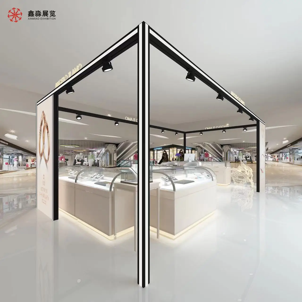 Hot Sale flashlight Store Shopping Mall Display Booth Aluminum Cloth Store aluminum Exhibition frame