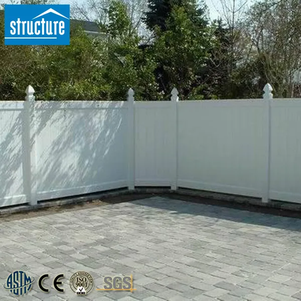 Hot Sale Easy To Assemble Anti Ultraviolet White pvc Privacy fence Vinyl Plastic House fence Panels White fences Panels