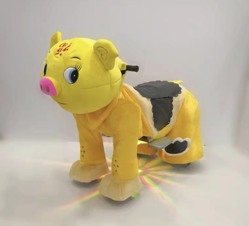 Small 72cm Plush Action Giddy Up Ride On Toy Rocking Walking Mechanical Horse Animals On Wheels Simulator For Sale Kids