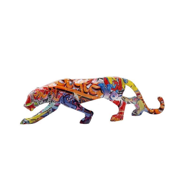 Nordic Graffiti Gorilla Resin Sculptures Colorful Painted Statues Resin Home Ornaments  Figurine For Office Living Room Decor