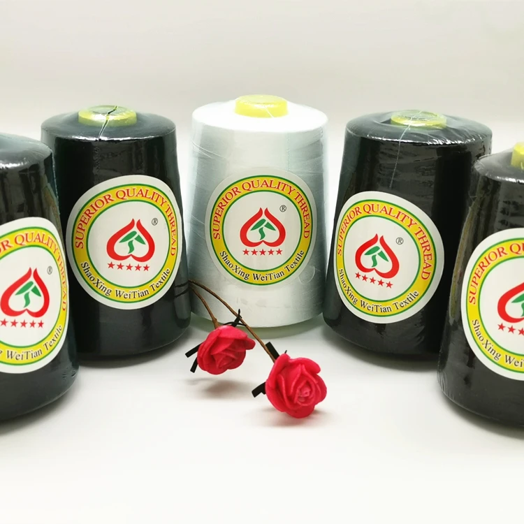 Wholesales 40/2 Spun Polyester Sewing Thread 3000 Yards Cone Dyed Colors Overlock Colorful Sewing Threads