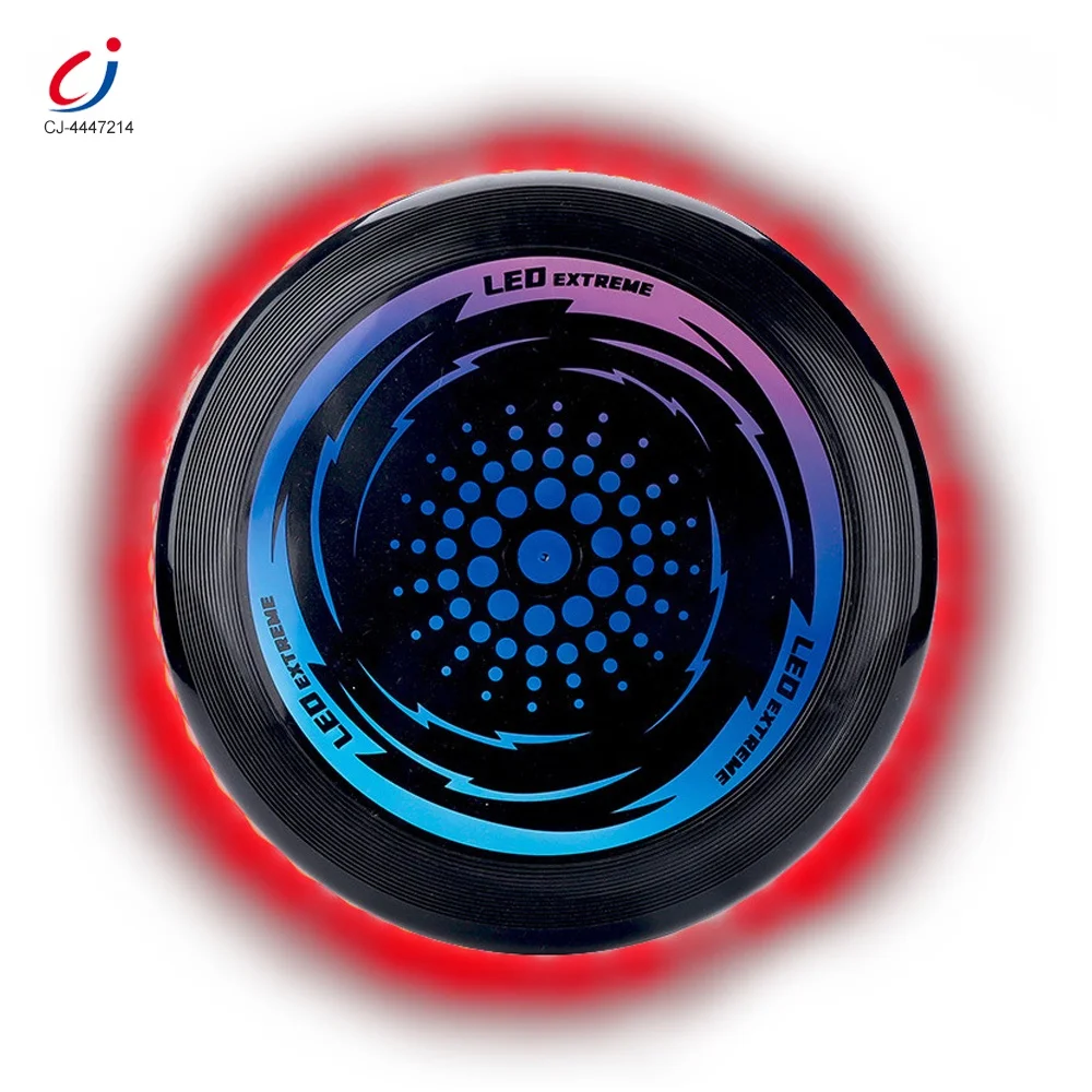 Chengji led lighted flying disc electric outdoor rotating throwing sports game toy flying led disc for kids