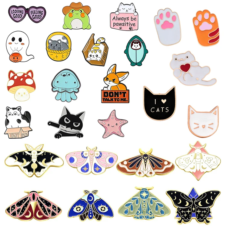 Factory Custom High Quality Cute Multiple Styles Exquisite Anime Hard Soft Metal Badge Lapel Enamel Designer Brooches and Pins