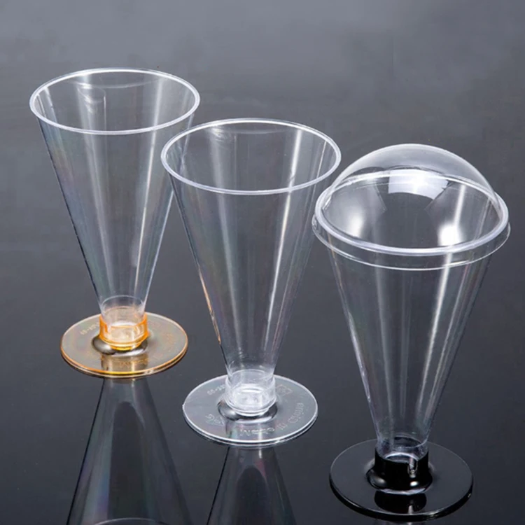 Wholesale Disposable Clear Ice Cream Cake Container Jelly Mousse Pudding Cup Ps Plastic Dessert Cups
