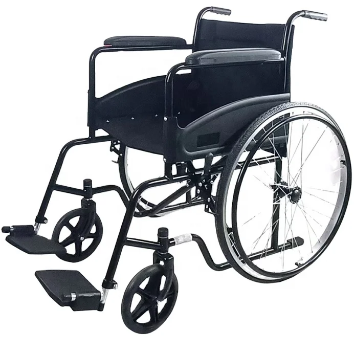 Factory Direct Sale Affordable Folding Steel Manual Wheelchair Adult Wheelchair
