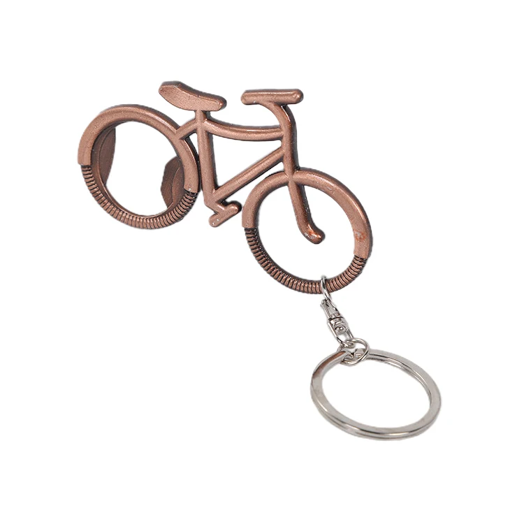 Antique 3D Bottle Opener Bike Metal Keychain with Keyring Assorted Color Bicycle Key Chain Custom Key Tags China Wholesaler