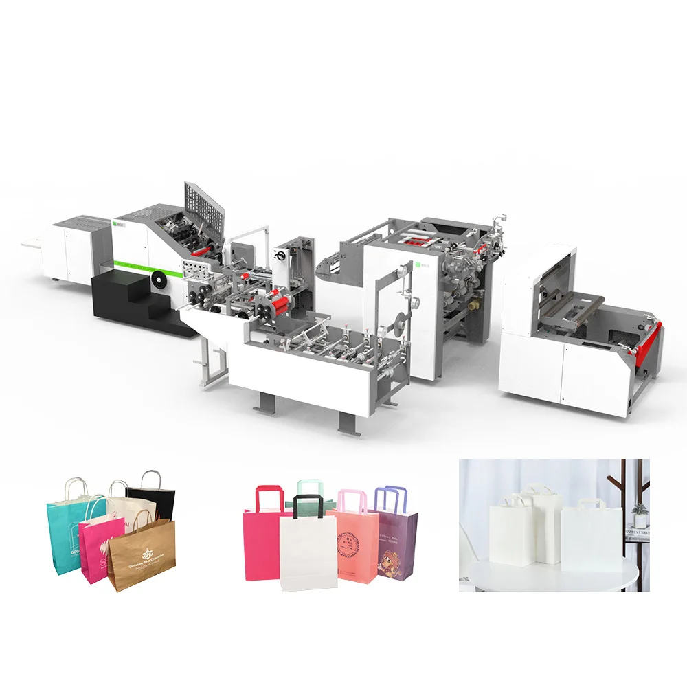 RKFD-450T Automatic Food khaki brown paper bag making machine produce bag paper