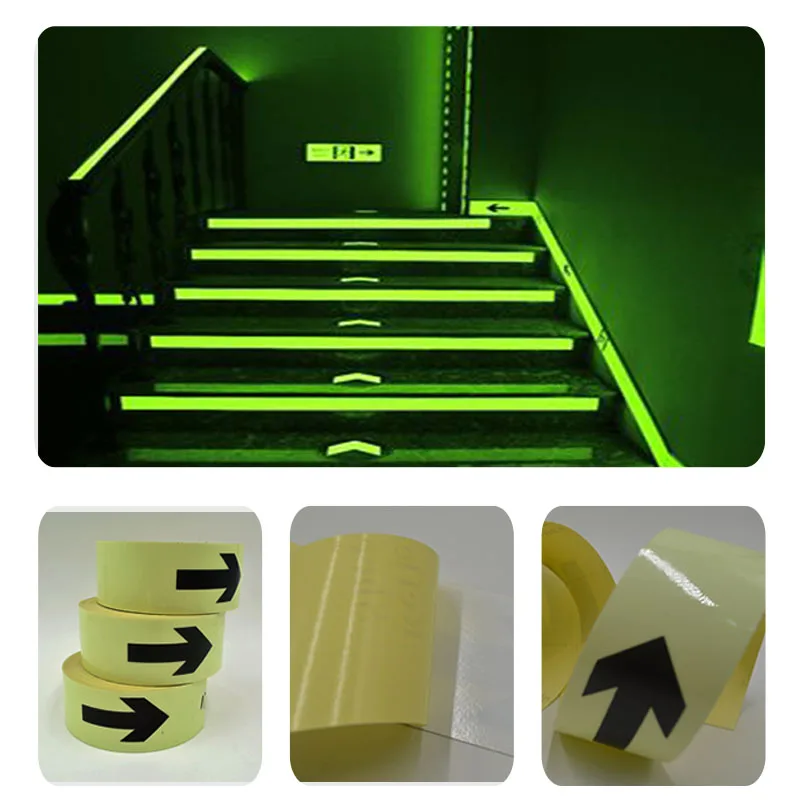 Glow In The Dark Arrows Luminous Tape 3 Meters Self-Adhesive Glow Emergency Glow In The Dark Sticker Tape