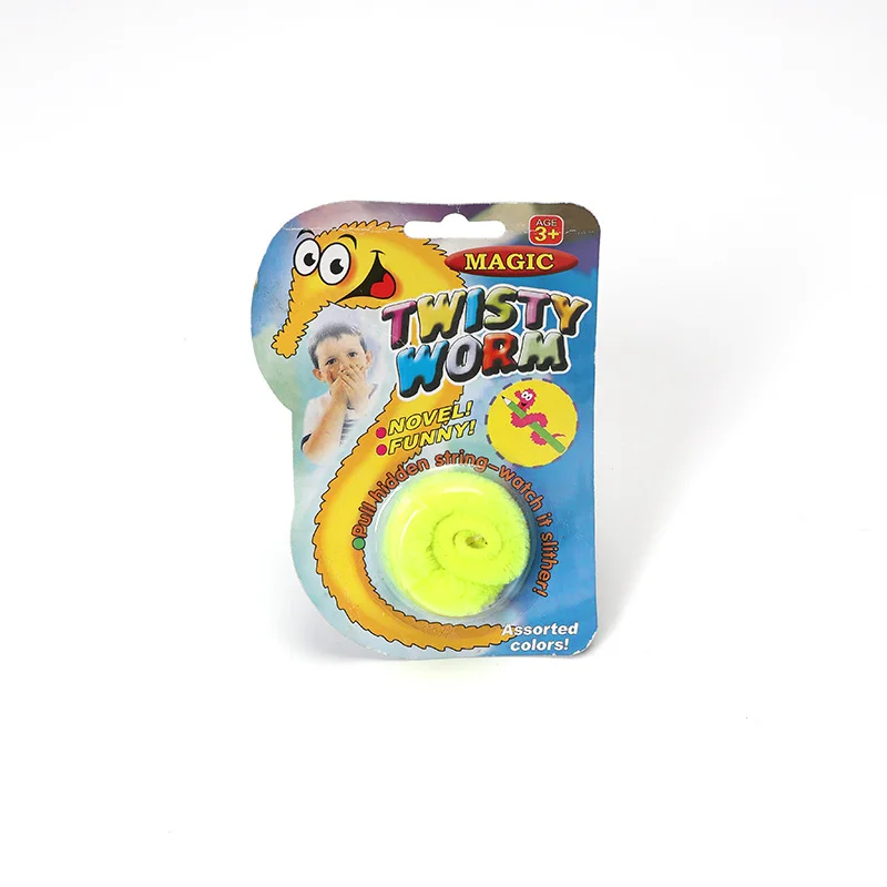 Colorful Magic Toy 23 cm Funny  Worm Fuzzy Worms Blister Card Packing  Plush Worm Toy For Kids