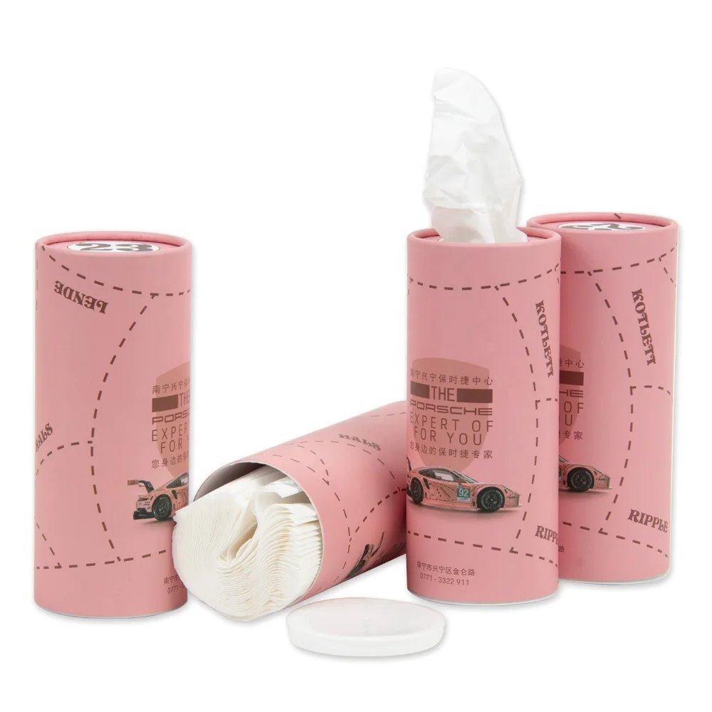 Factory Custom Car Tissues Holder with Facial Tissues Travel Tissue Tubes for Car Box Container
