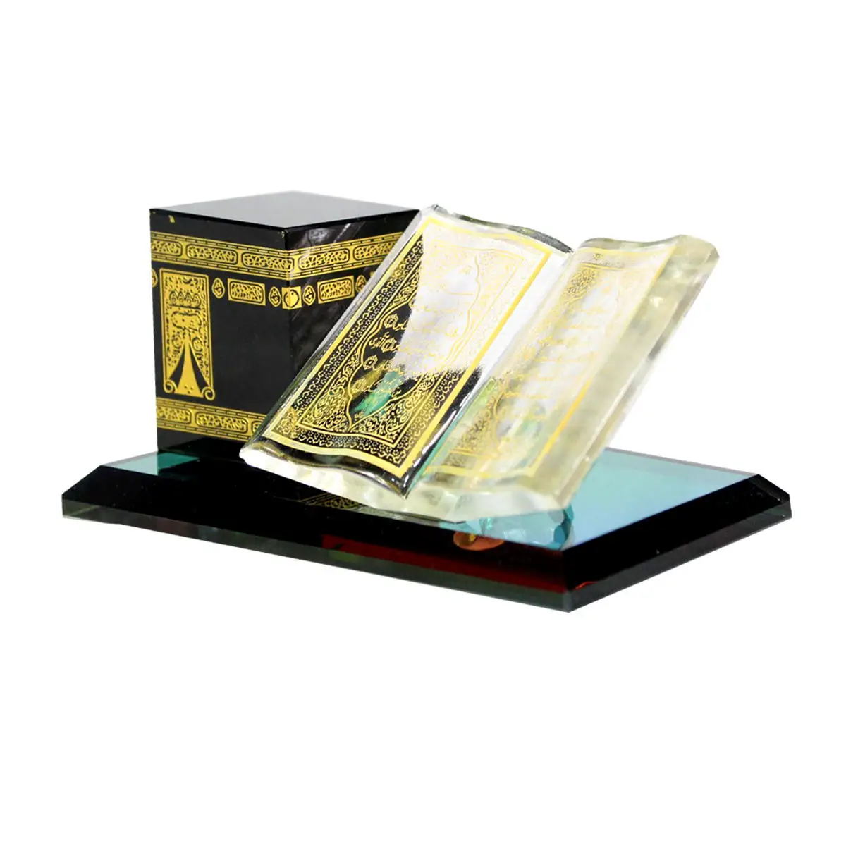 2023 New Design Kaaba and Koran Chapter I Crystal Glass Islamic Style Muslim Ornaments