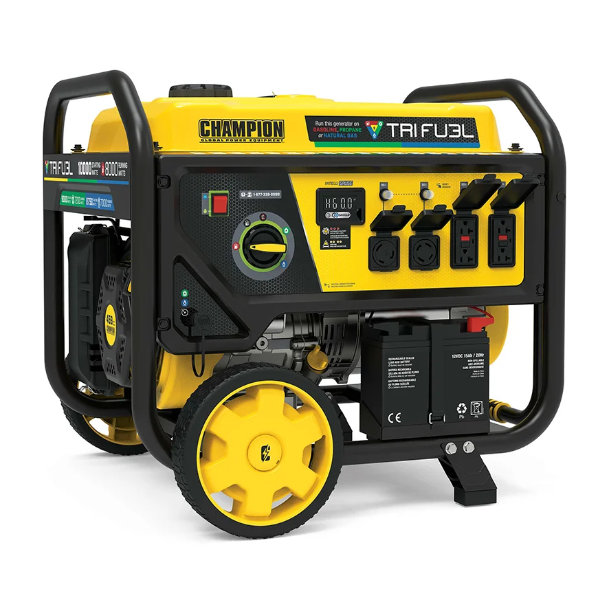 Champion New Arrival 8kw  LPG NG Tri Fuel Electric Home Use Open Frame gasoline Generators with CO Shield