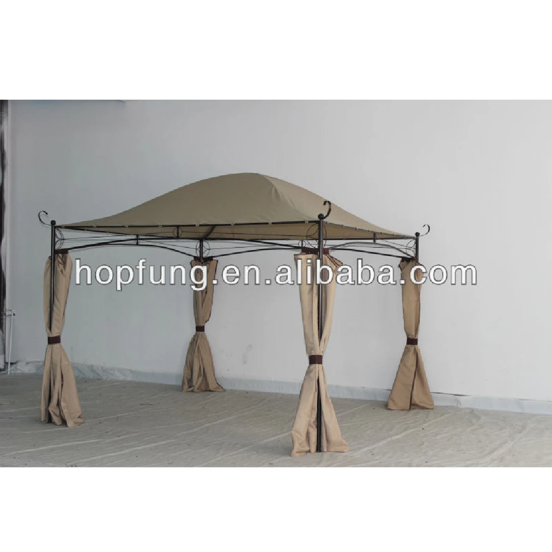 Round Metal Gazebo with milky white sidewall arbours for garden pvc material gazebo