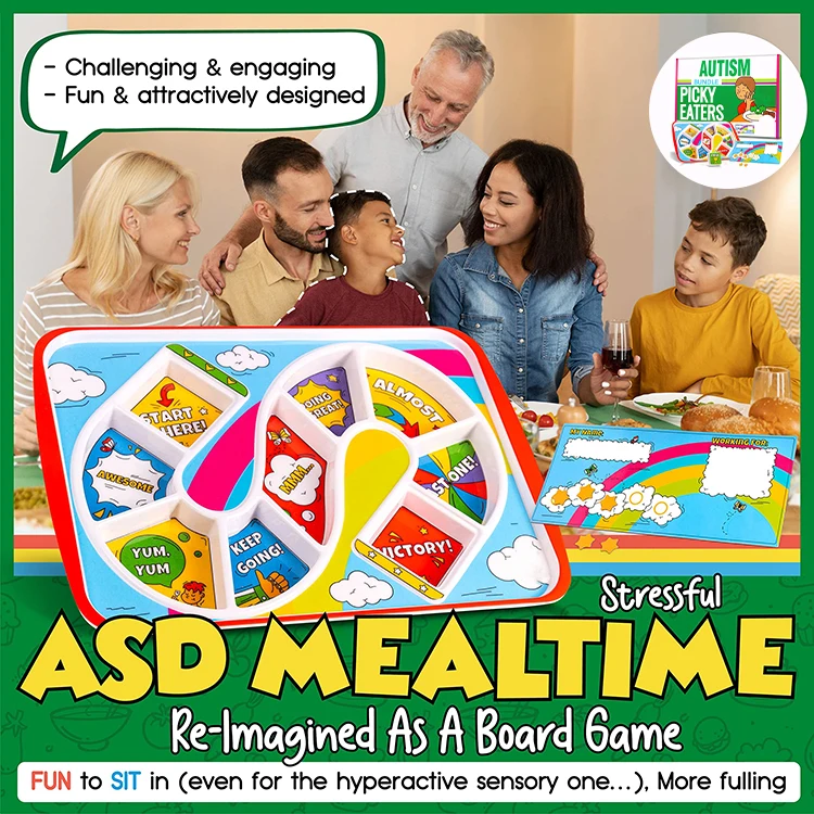 ASD Kids Toys Picky Eaters Visual Food Eating Game Plate Tray Autistic Children Bundle  Feeding Product Tool