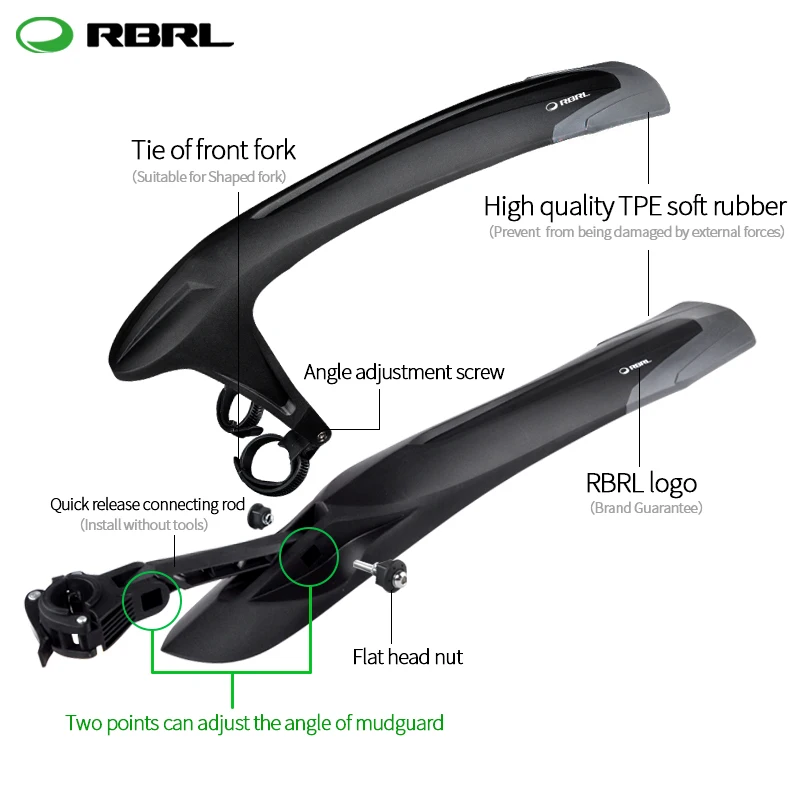 RBRL Wide and Long Upgrade Electric Bike Mudguard 27.5 29 inch MTB Bike Mudguard