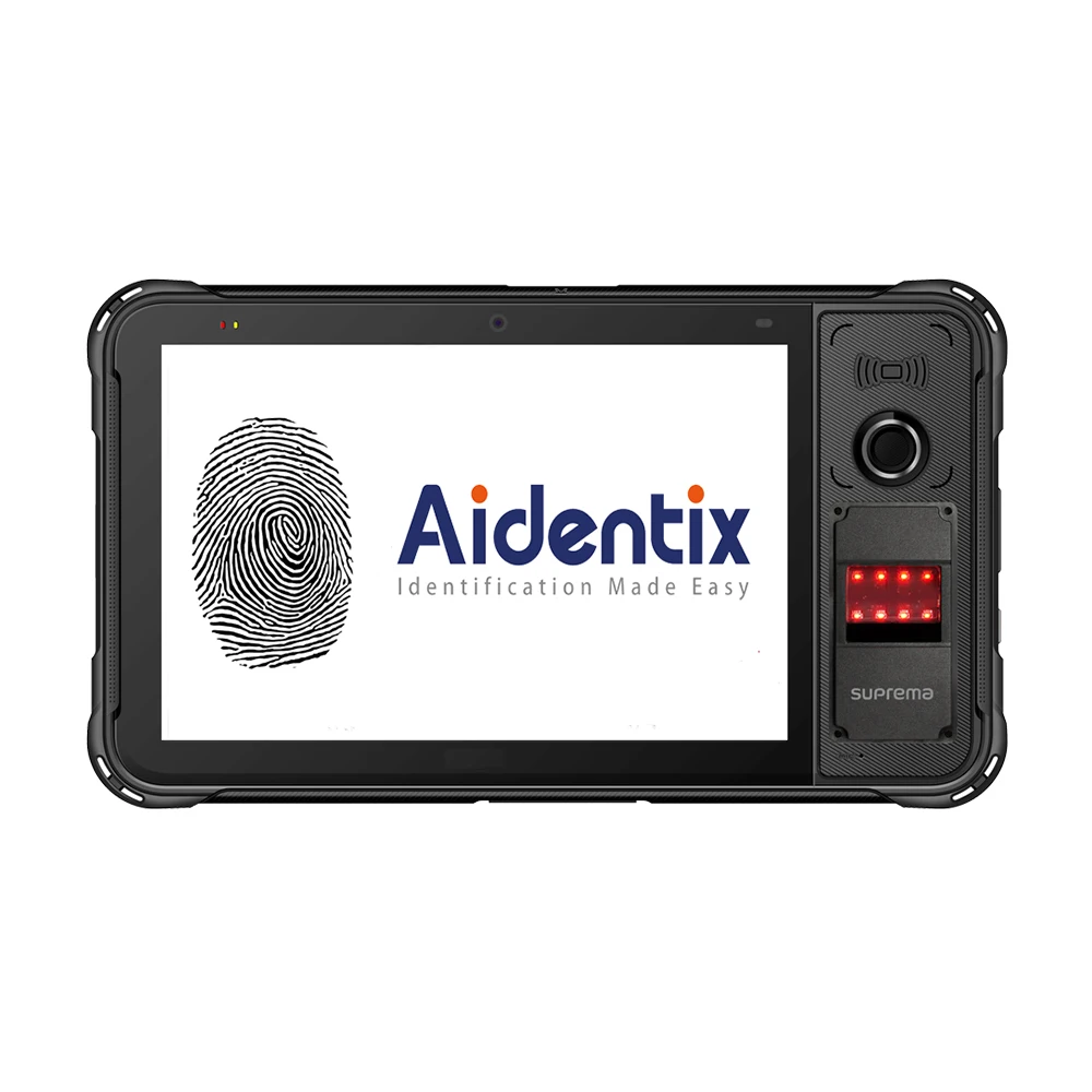 Android industrial biometric 8 Inch merctizan tablet for humans with barcode scanner and nfc reader fingerprint reader