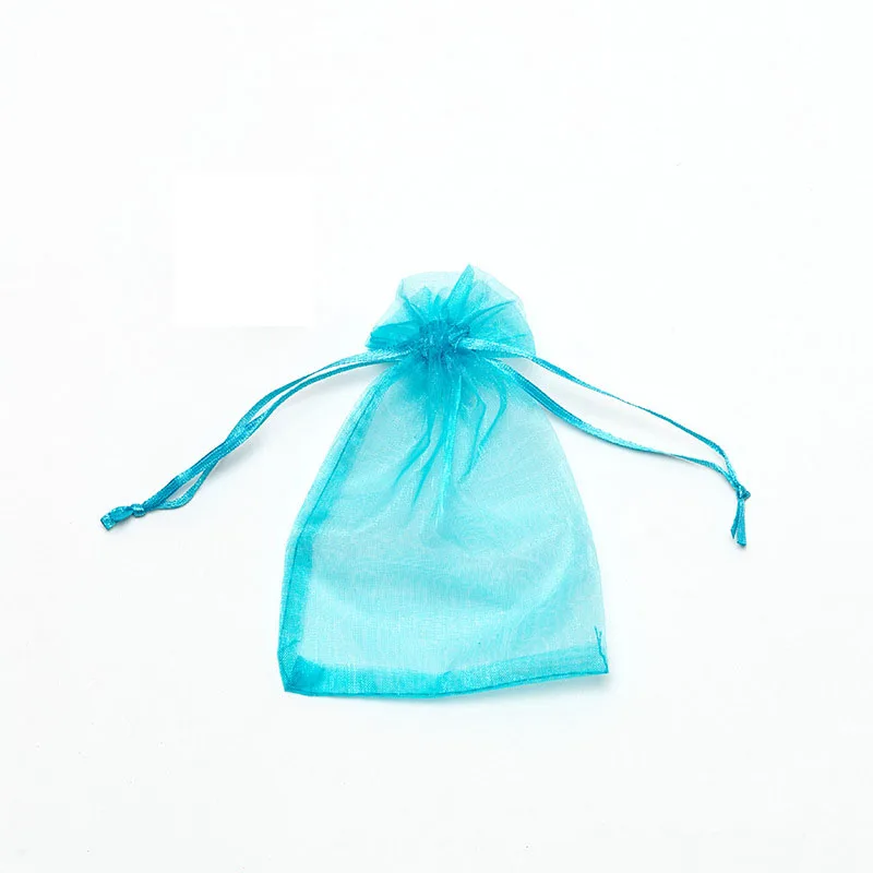 Wholesale custom logo packaging organza small large gift pouch wedding jewelry sheer organza bag with satin rope