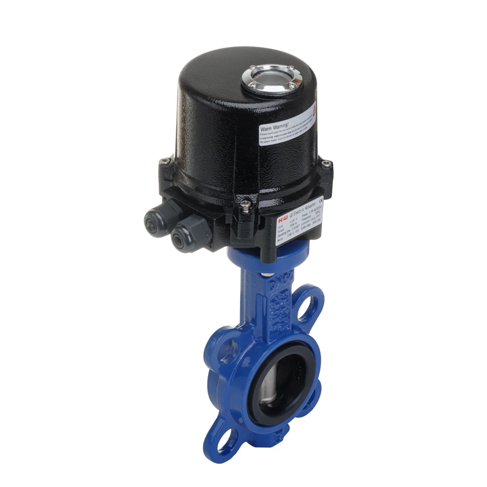 Industry automatic valve LQ0 part turn motorized actuator with wafer butterfly valve for water,air,oil etc