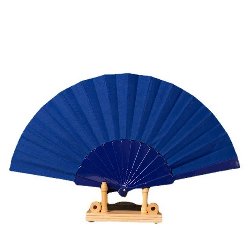 Hand Fan Colorful Painting Solid Plain Color Printed Fabric 11 designs  Portable Plastic Frame Fans 23cm fan