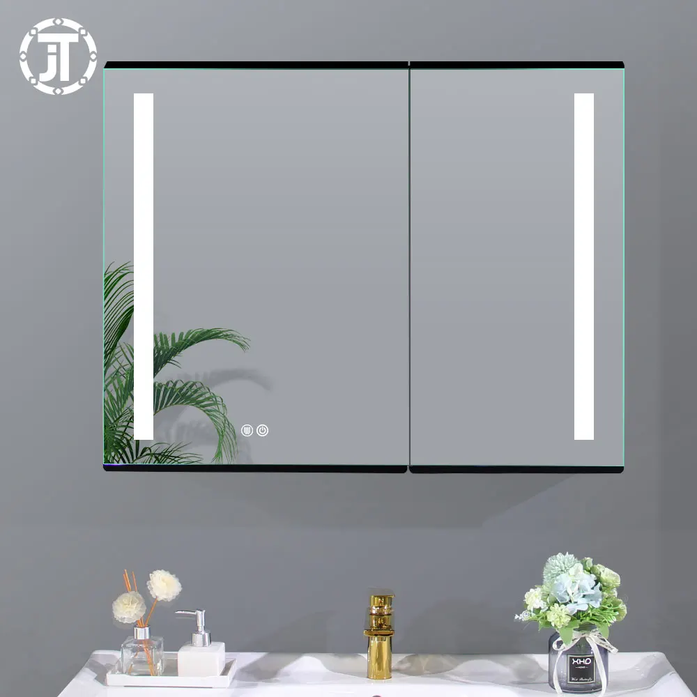 Double Door LED with Defogging - 650mm*800mm*115mm Mirror Bathroom Cabinet Wall Mounted Lighted Mirror Touch Switch,led Light