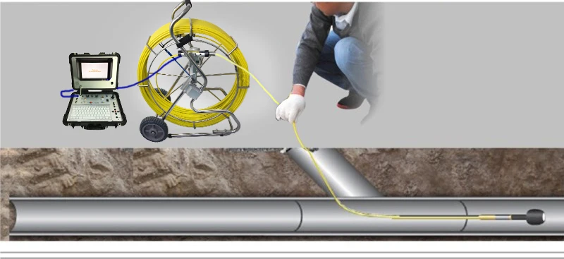 50mm Pan Tilt Pipe Inspection Camera with 10 Inch Monitor 60M Cable