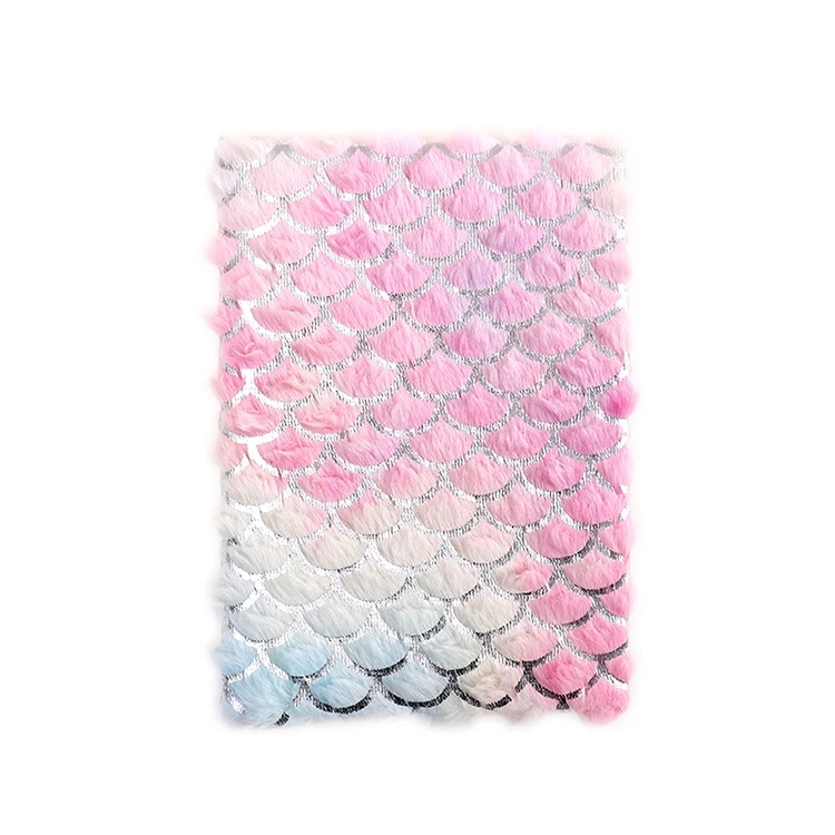 A5 Fluffy Paper Plush Cover Plush Modern Plain kawaii Notebook For Kids School supplies