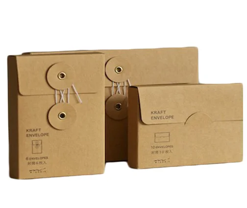 Custom High quality recycled kraft paper packaging boxes with string and tie