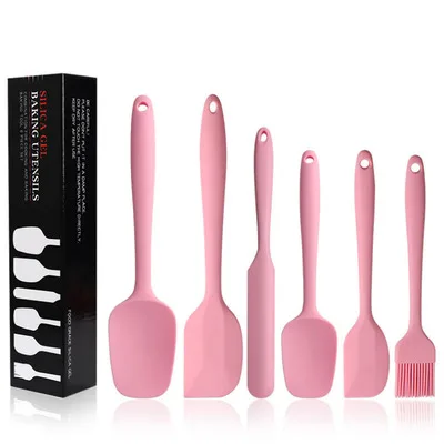 6Pcs Multicolor Silicone Spatula Sets Non Stick Butter Cooking Spatula Set
