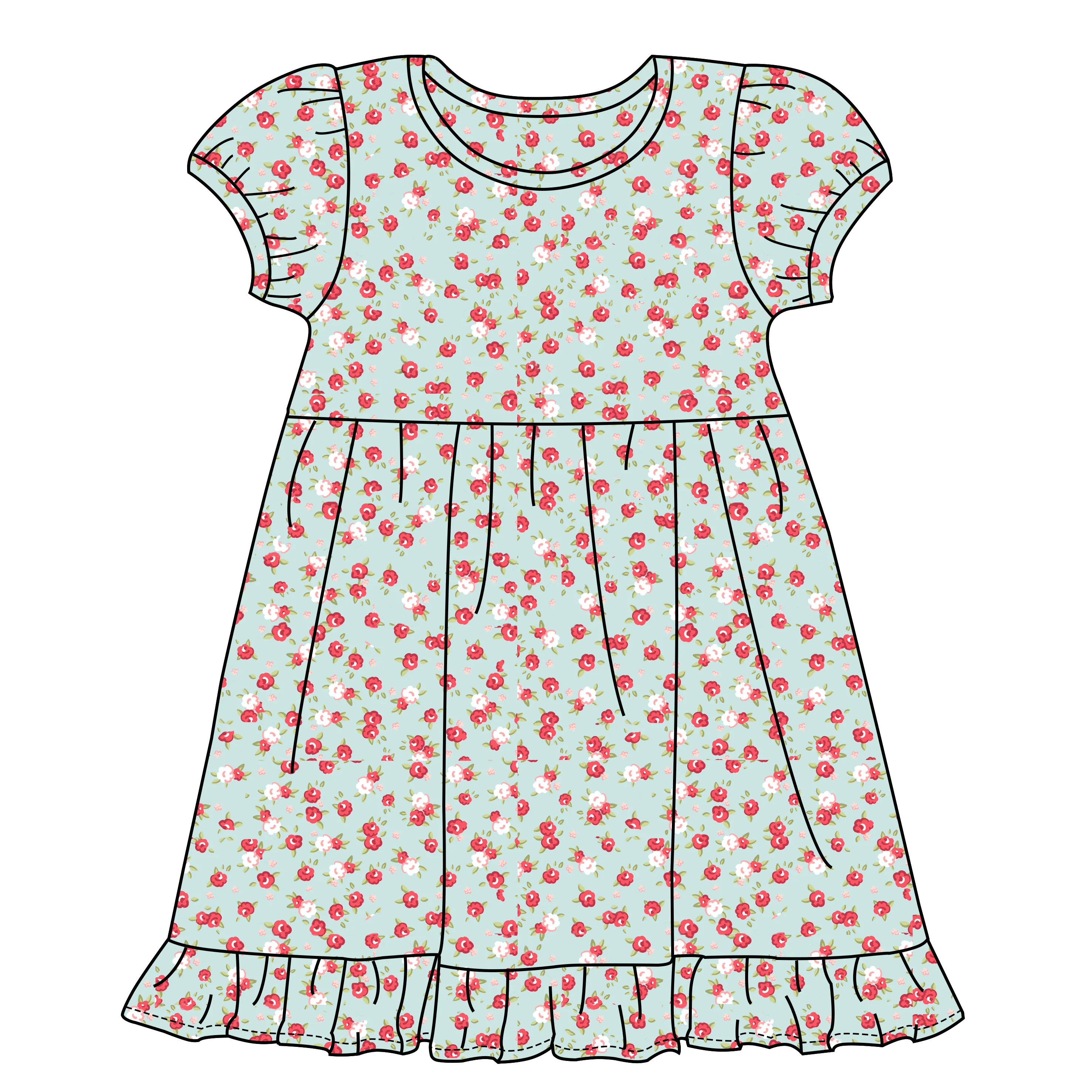 new fashion design baby girls long dress clothing toddler girls solid color short sleeves classic  dress
